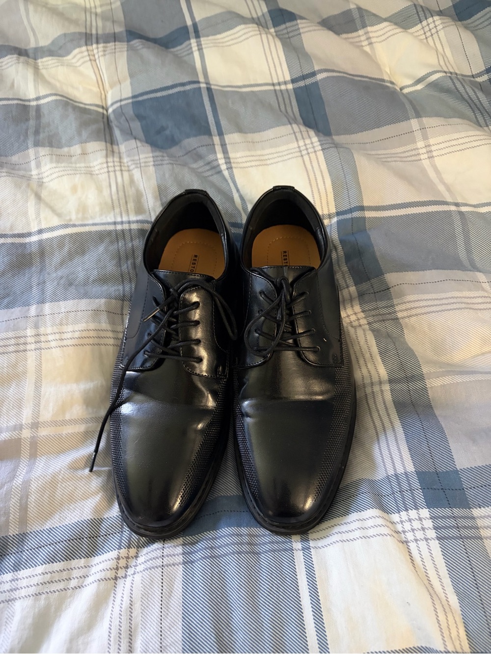 Restoration Black Leather Derby Dress Shoes